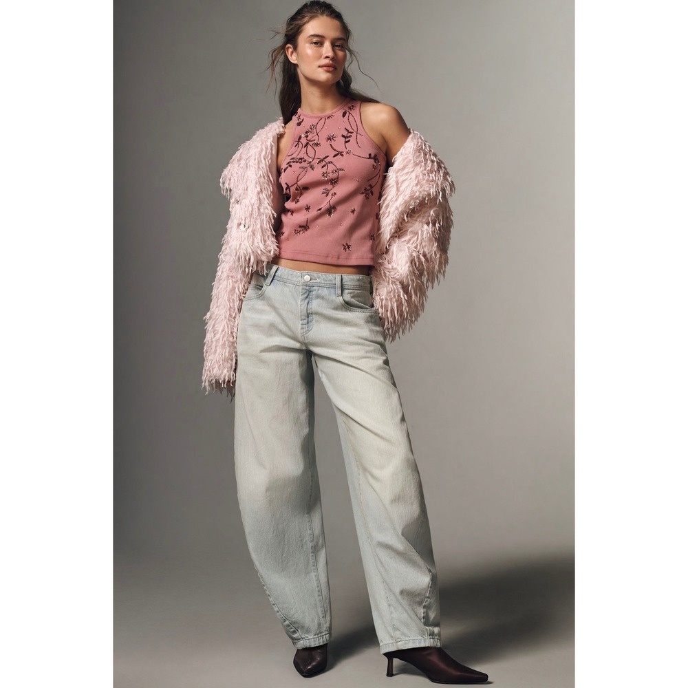 Pilcro Anthropologie High-Rise Balloon Jeans Light Wash Size 30 NEW $158